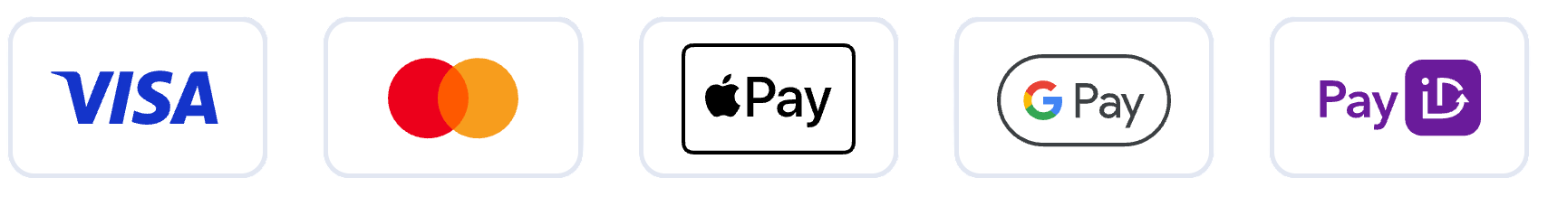 Accepted payment methods: Visa, Mastercard, Apple Pay, Google Pay, PayID