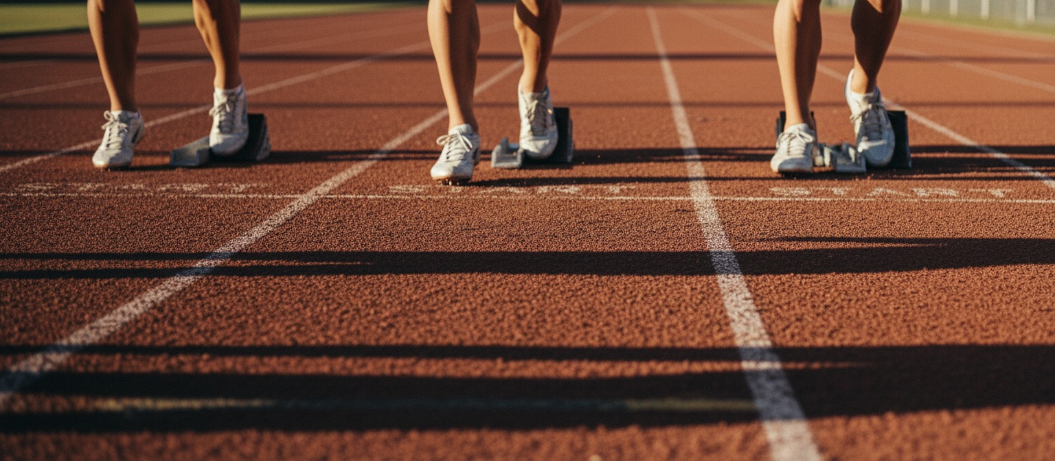 Athletes at the starting line